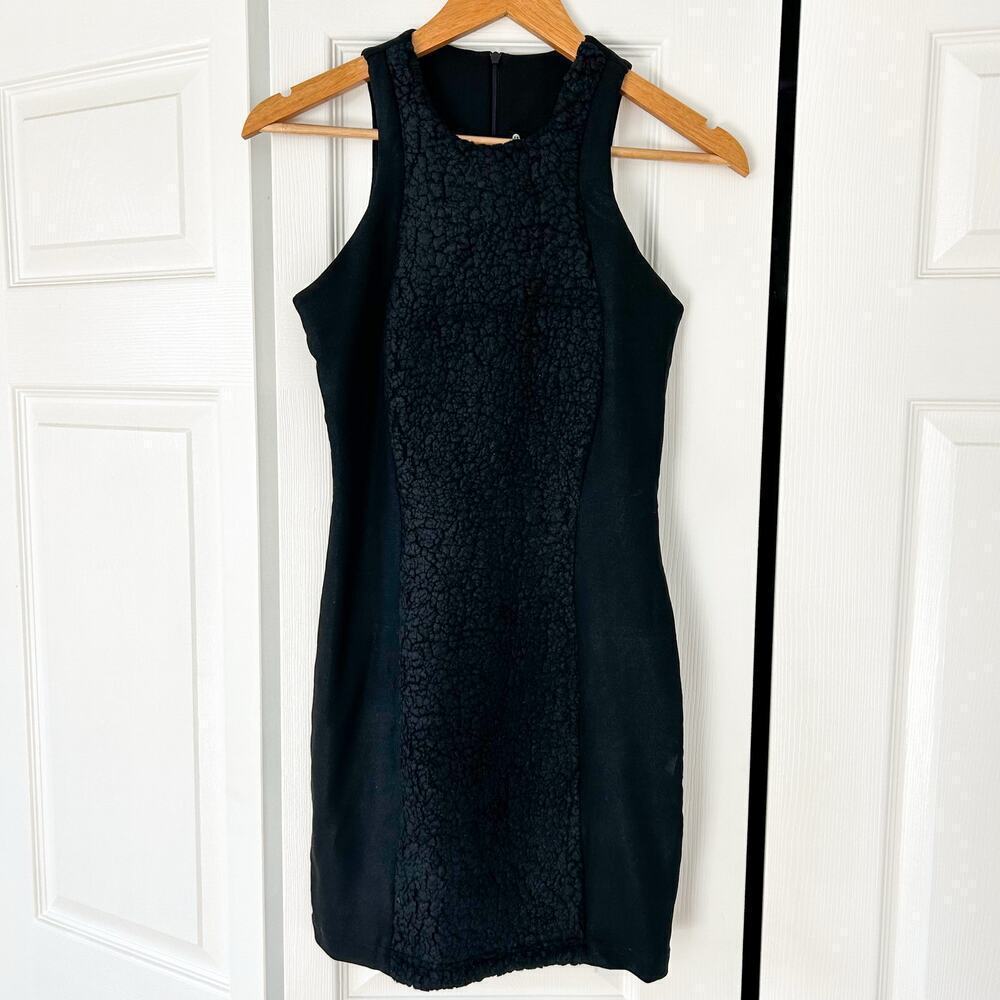 NWT Revolve Krisa Black Textured Sleeveless Bodycon Mini Dress